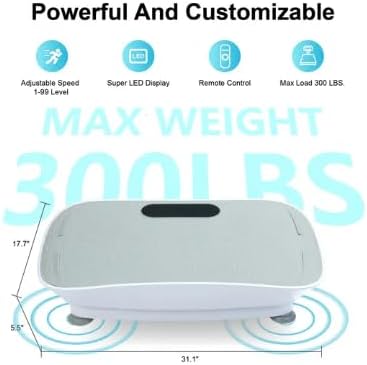 Vibration Platform Exercise Machine, 10 Frequency Settings, Silent Massage, Grey