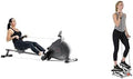 Sunny Health & Fitness Magnetic Rowing Machine with Exclusive SunnyFit App + Sunny Health & Fitness Total Body Advanced Stepper Machine - SF-S0979