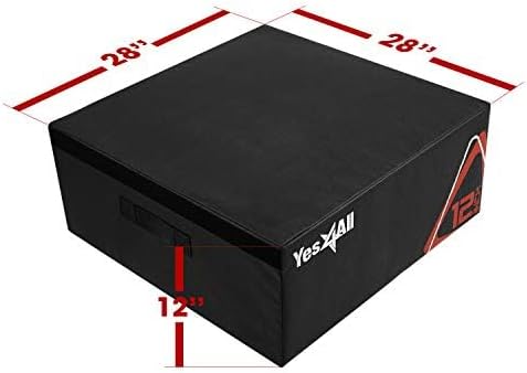 Yes4All Adjustable Soft Plyo Box, Jumping Trainer - For Plyometric Exercises and Conditioning, Multiple Height Variations