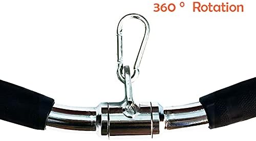 qibylift Barbell Multi-Exerciser Cable Attachment For Cable Machines, Lat Pull Down Bar Cable Machine Attachments, Tricep Press Down Bar, Revolving Straight Curl Pulldown Bar with Rotating & Rubber Handle Grips