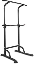 Dip Station Strength Training Dip Stands Station with Connecting Rod and Padded Handles for Home Gym & Fitness Training