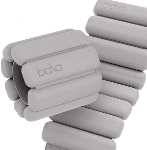 Bala Bangles Wrist & Ankle Weights for Women & Men - Adjustable Weighted Bands - Soft Silicone Arm & Leg Weights for Pilates, Yoga, Walking, Barre, Home Workout & Strength Training Exercise