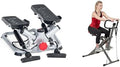 Sunny Health & Fitness Advanced Twist Stepper Machine with Resistance Bands - SF-S0979 + Row-N-Ride™ PRO Squat Assist Trainer, Rowing Machine for Glute Workout
