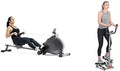 Sunny Health & Fitness Magnetic Rowing Machine with Exclusive SunnyFit App + Sunny Health & Fitness Stepper Machine with Handlebar – SF-S020027
