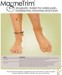 Cats Eye Light Green and White Magnetic Hematite Stretch Wellness Anklet(Size Large - 10")