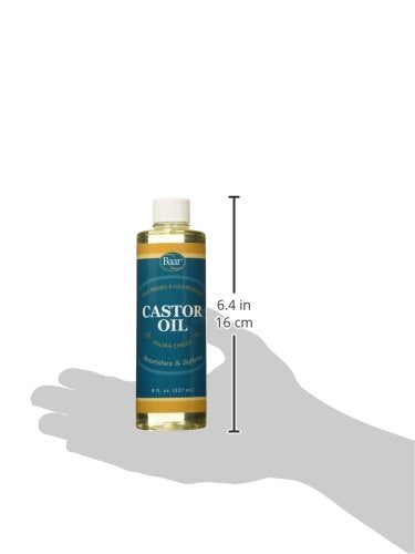 Baar Cold-Pressed Castor Oil, Cold-Processed, Hexane-Free, Palma Christi, for Skin, Hair, Massage & Castor Oil Packs, BPA-Free Bottle, 8 oz.