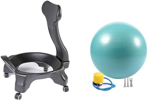 Yoga Ball Chair,Inflatable Balance Exercise Seat, for Core Strength,Office, Physiotherapy (Green)