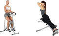 Sunny Health and Fitness 45 Degree Hyperextension Roman Chair, Steel, Grey, One Size + Squat Assist Upright Row-N-Ride Rowing Machine, Horse Riding Machine Full Body Indoor Trainer