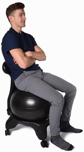 Heavy-Duty Yoga Ball Chair, Ideal for Core Muscle Strengthening, Exercise, and Physical Therapy; Suitable for Office and Home Fitness.