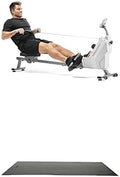 Sunny Health & Fitness Smart Compact Magnetic Rowing Machine with Exclusive SunnyFit® App Enhanced Bluetooth Connectivity SF-RW521020 + Home Gym Foam Floor Protector Mat