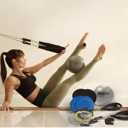 Track Pilates Home Workout Kit – Full-Body Resistance Band System with Door Anchor, Pilates Straps, Core Ball & Slides with Booties – Strength Training & Core Sculpting Set, at-Home Fitness Equipment