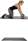 Sunny Health & Fitness Ab Roller Wheel for Abdominal Exercise Core Trainer Wheel Roller, Black NO. 003 + Home Gym Foam Floor Protector Mat