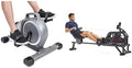 Sunny Health & Fitness Under Desk Mini Exercise Cycle Bike + Sunny Health & Fitness Smart Obsidian Surge 500 m Water Rowing Machine - SF-RW5713SMART
