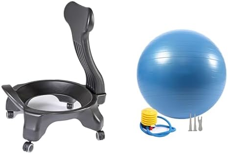 Yoga Ball Chair,Inflatable Balance Exercise Seat, for Core Strength,Office, Physiotherapy (Blue)