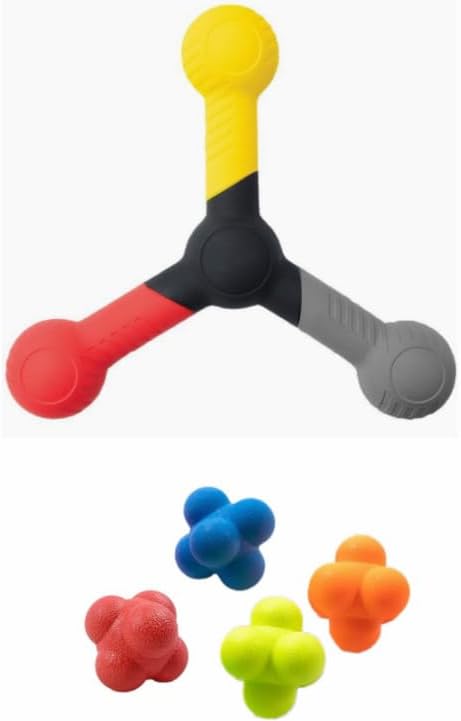 Hand Eye Coordination Trainer, Reaction Speed Training Tools with 4 Reaction Balls, Speed and Agility Training Equipment, Improve Reflex, Agility, and Focus for Sports and Exercise