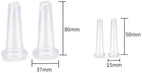 4 Pieces Blue Silicone Facial Cupping Therapy Set,Anti Cellulite Vacuum Cupping Cups for Face and Eye Cupping Massage，Massage Tools(2 Small + 2 Large)