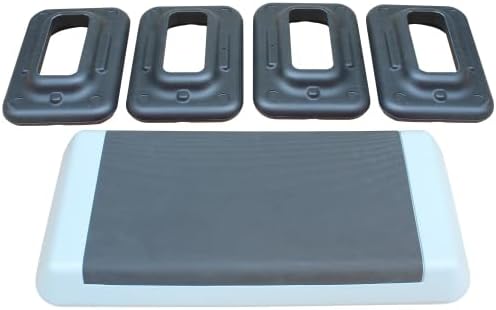 Aerobic Exercise Step Platform for Home Gym, 4 Stackable Risers -Adjustable Hight, Step Up Exercise Platform, Fitness Training Workout Stepper, Cardio Strength