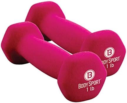 Body Sport Neoprene Dumbbell Weight - Latex-Free, Strength Training Equipment for Home Fitness & Gym Workouts