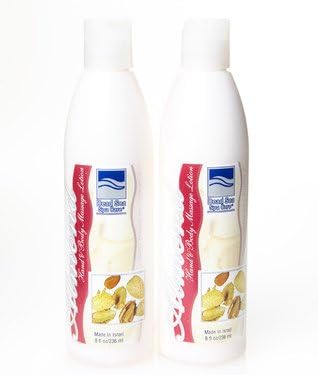 Dead Sea Spa Care Hand and Body Massage Lotion (2 pack) 8 oz each bottle (Vanilla Scent)