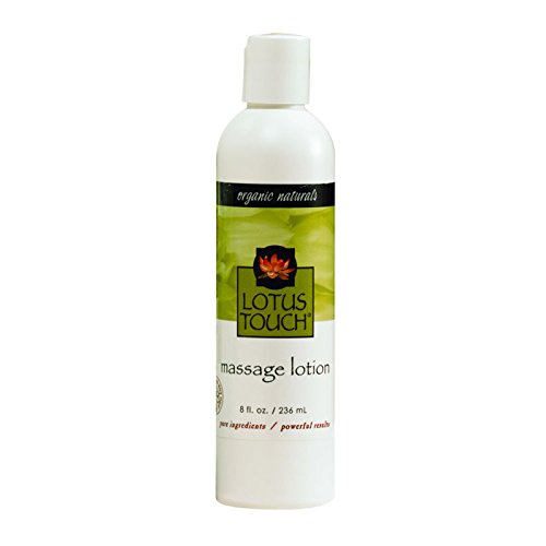 Organic Naturals Massage Lotion by Lotus Touch - 100% Certified Organic Flax Seed, Jojoba, & Olive Oil with Shea Butter - Nourishes Skin Leaving it Silky Smooth - High Glide & Low Friction (8 Ounces)