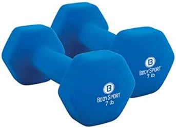 Body Sport Neoprene Dumbbell Weight - Latex-Free, Strength Training Equipment for Home Fitness & Gym Workouts