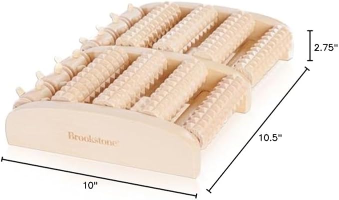 Brookstone Foot Massager for Neuropathy & Plantar Fasciitis Relief - Wooden Foot Roller Massager, Neuropathy Pain Relief for Feet - Mom Gifts for Women Portable for Home or Travel