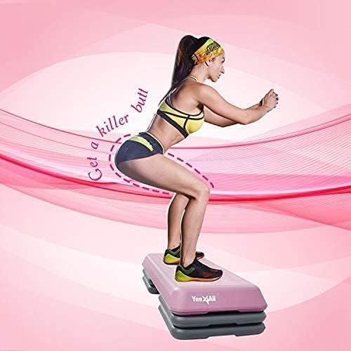 Yes4All Aerobic Exercise Step Platform, Exercise Stepper with Risers for Cardio and Strength Training, Workout Stepper for Home Gym