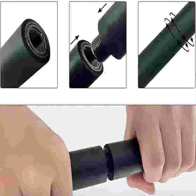 Pilates Bar Resistance Bar, Portable Steel Body Sculpting Stick for Home Yoga & Workout, Adjustable 2 or 3 Section Tension Rods for Strength Training