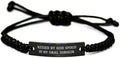 Blessed by God Spoiled by My. Oral Surgeon Black Rope Bracelet, Inappropriate Oral Surgeon Gifts, Engraved Bracelet for Men Women, Gift for Oral Surgeon, Personalized Gift for Oral Surgeon, Unique