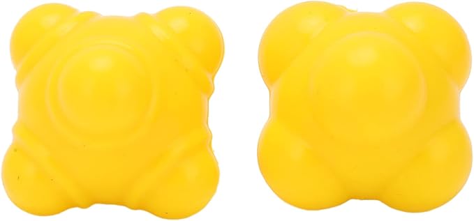 plplaaoo 2pcs Reaction Ball, Reactivity Ball,Field Training Ball, Agility Trainer for Baseball,Irregular Ball Agility Trainer Hand Eye Coordination Training Ball Rubber Reflex Ball