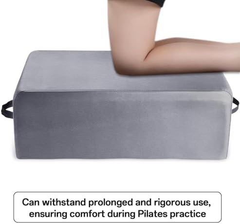 Premium Pilates Sitting Box for Reformer - 24"x16"x9.5" PU & Wood, Durable Pilates Accessory with Handle for Gym, Home, or Studio Workouts, Enhance Your Pilates Experience