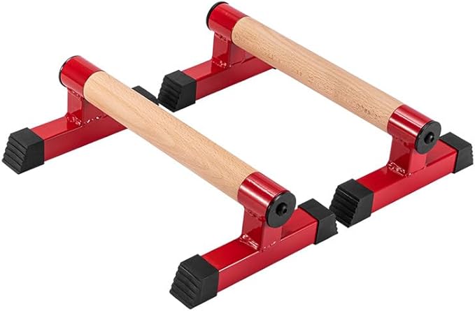 Wood Push up Bars Parallettes Bars Higher Quality Calisthenics Equipment Perfect, Pushup Bar and Handstand Push up Handles for Calisthenics, Fitness, Gymnastics, Aerobics Support 620 Lbs