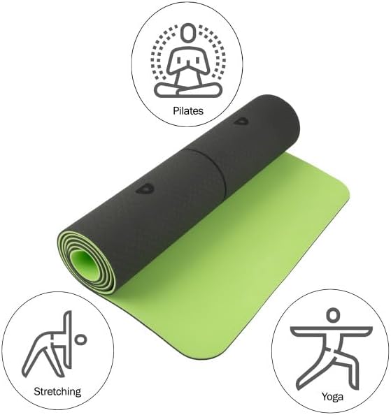 Non-Slip Yoga Mat with Alignment Marks – Lightweight Exercise Mat with Carry Strap for Home Workout or Travel by Wakeman Outdoors