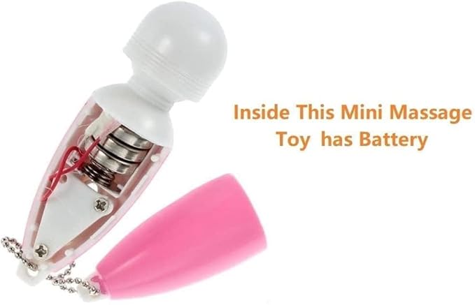 Mini Portable Small Keychain Massage Body Tool Heads Massager Pocket Toy for Neck Shoulder Face Back Muscles (Pink Purple)