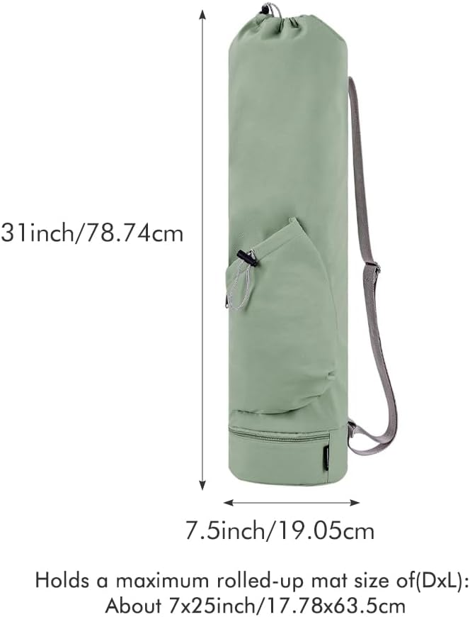 PUXING Yoga Mat Bag Yoga Mat Carrier Bag with Water Bottle Pocket and Bottom Wet Pocket Waterproof Yoga Mat Carry Bag Multi-Functional Storage Bag for Women Men