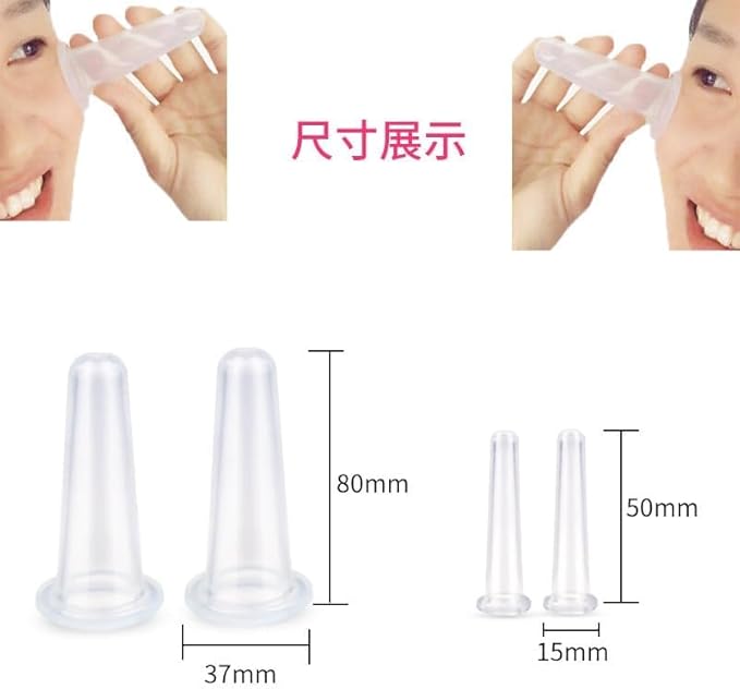 4Pcs Massage Cupping Set Silicone Mini Facial Cups Face Massager Helper Skin Care Neck Back Eyes Massaging Cup Safe to Use, Don't Worry About Burns Health Care Products, Massage Tools