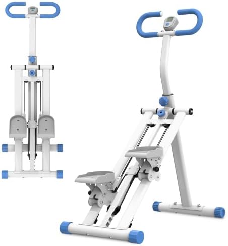 Home Foldable Stair Stepper Machine - Vertical Climber for Full Body Workout, 265 lbs Capacity w/LCD Display & Adjustable Handlebar, Compact Home Gym Equipment for Legs, Abs, Cardio