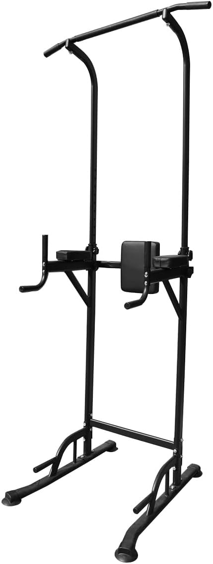 Power Tower Pull Up Bar Station, Height Adjustable Free Standing Dip Station, Home Strength Training Fitness Workout Equipment for Home Gym