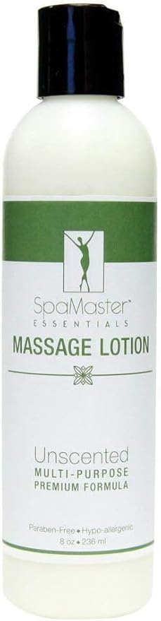 Unscented Massage Lotion – 8oz Bottle, Hydrating & Smooth Glide Formula for Relaxation, Ideal for Professional & Home Use