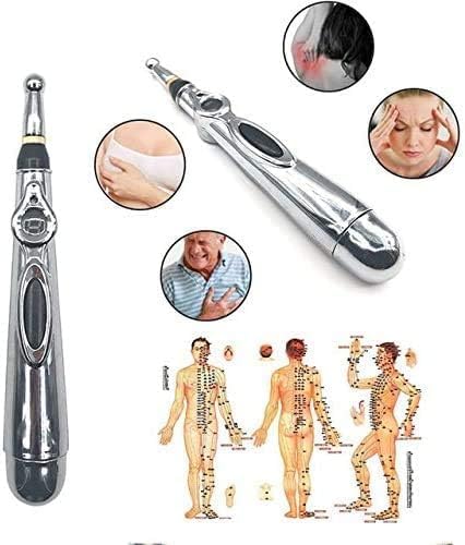 Zeerkeer Acupuncture Pen 3-in-1 Electronic Acupuncture Pen for Pain Relief, Powerful Meridian Energy Pulse Massage Pen, Includes Massaging Gel