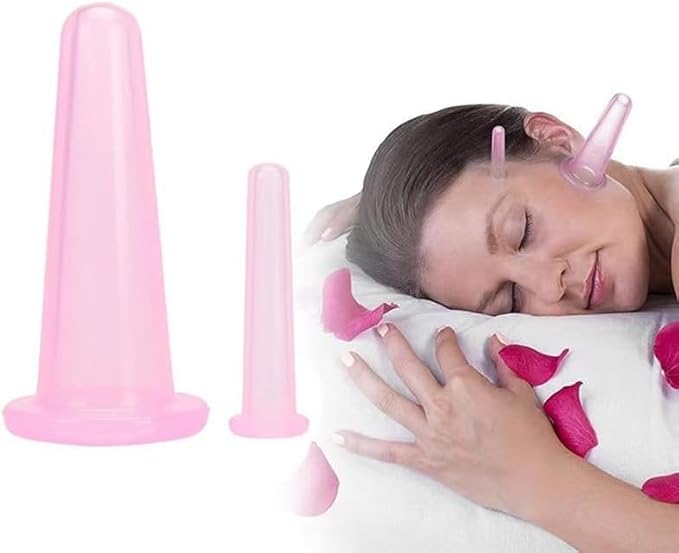 4Pcs Massage Cupping Set Silicone Mini Facial Cups Face Massager Helper Skin Care Neck Back Eyes Massaging Cup Safe to Use, Don't Worry About Burns Health Care Products, Massage Tools
