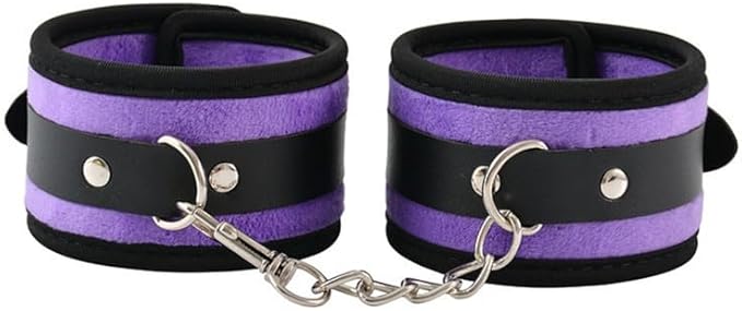 Purple Fashion 7-Piece Crystal Velvet Pilates Cosplay Yoga Set, Adjustable Wrist with Eye Mask Fun Sports Accessories, Couple Gift