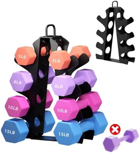 3-Tier | 4-Tier Dumbbell Rack for Dumbbells , A-Frame Weight Stand Only, Compact Space-Saving Design for Home Gym, Heavy-Duty Alloy Steel Organization Rack (Dumbbells Not Included ）