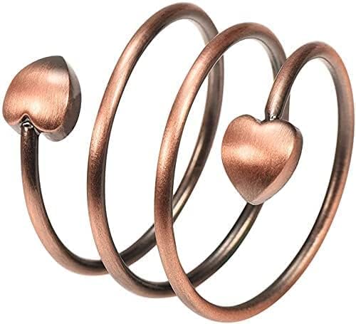 3PCS Heart Design Pure Copper Ring for Arthritis for Women, Magnetic Therapy Jewelry Rings for Arthritis, Carpal Tunnel, Fingers, Thumb (Gold, Rose Gold, Copper) (Length 2.3in)