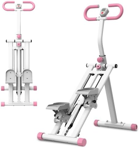Home Foldable Stair Stepper Machine - Vertical Climber for Full Body Workout, 265 lbs Capacity w/LCD Display & Adjustable Handlebar, Compact Home Gym Equipment for Legs, Abs, Cardio