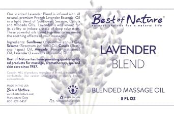 Best of Nature Lavender Blend Massage Oil - Non-Greasy Aromatherapy Massage Oil for Body, Skin & Face, Crafted with Pure Essential Oils, Bulk Sizes (8 fl oz)