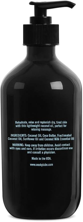Nooky Massage Oil with Fractionated Coconut Oil for Massaging 16 Ounce (Coconut)