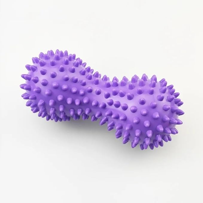 2 Pack Peanut Massage Ball Roller Spiky Double Lacrosse Balls Trigger Point for Stress Reflexology Foot Muscle Therapy Deep Tissue Relieve Strength Exercise Fitness Body