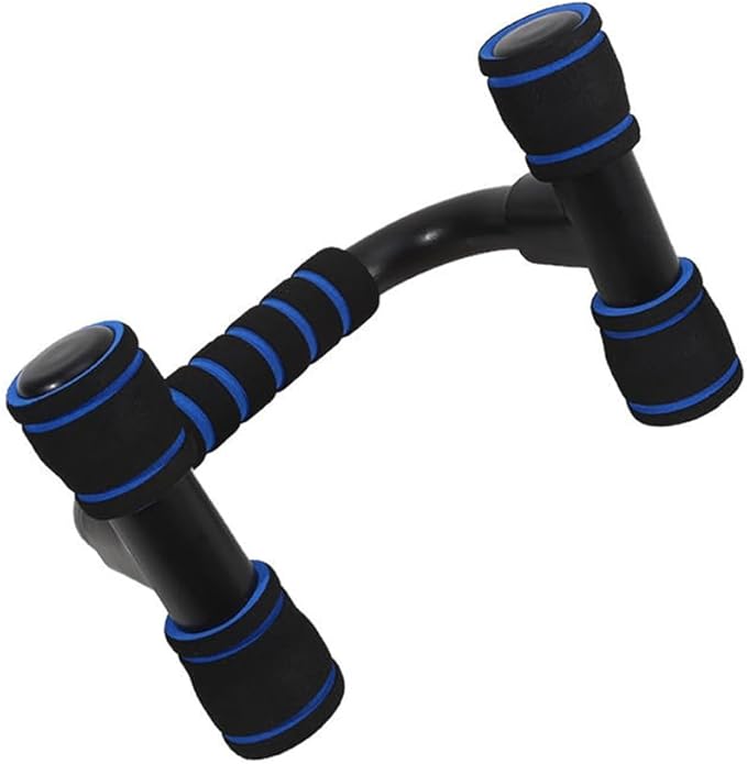 1Pair Push Up Bar Strength Training Non-Slip Sturdy Push-Up Stands Floor Workouts Fitness Calisthenics for Men Women(Black-Blue)