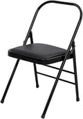 Yoga Auxiliary Chair Iyengar Yoga Chair,Backless Yoga Chair Prop,Pilates Chair,Foldable and Portable Folding Stools for Yoga,Black